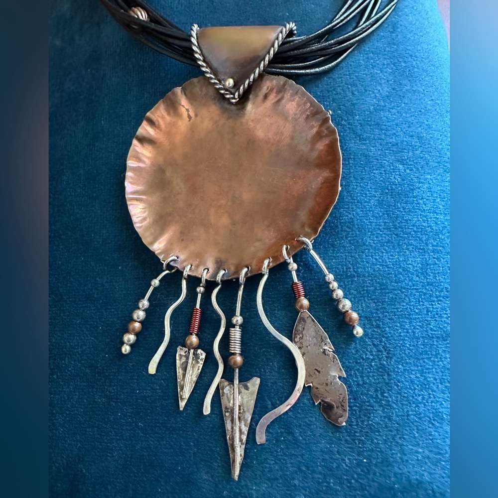 Earrings and Nicklace Jewelry Set -“Princess Warrior “ /Boho, Western, Native . - Picture 5 of 15